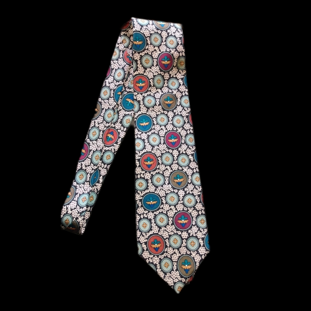 🔴 SALE Liberty of London Medallion Print Silk Tie